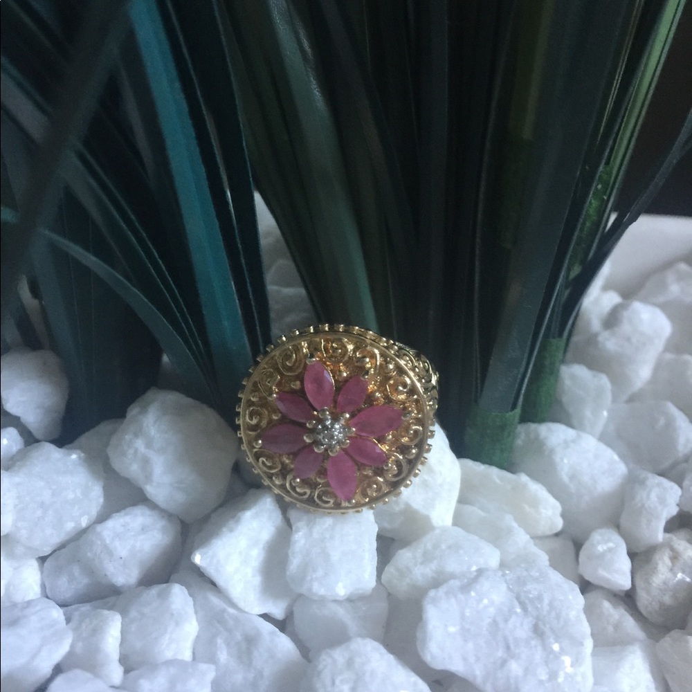 14k Over Silver Ruby Ring - image 2